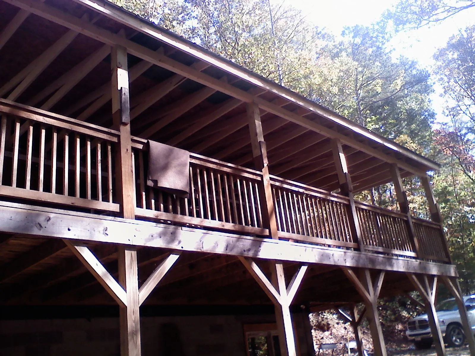 Timber framing under a new elevated porch and deck — Roof Leak Repair in Clarksboro by Roofing Brothers